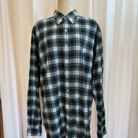 90s Ralph Lauren ネイビー×グリーン基調 大ぶりチェックシャツ