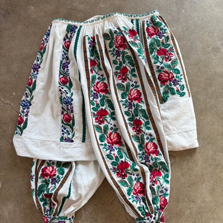 antique 30s クロスステッチ ルーマニア 刺繍 民族 ブラウス