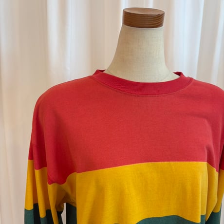 90s サイドスリット入り　太ボーダーロンTEE