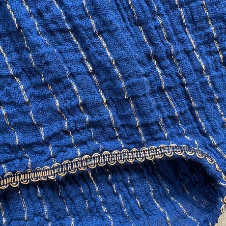 made in GREECE 100%コットン ゴールドラメ like インド綿 ブラウス