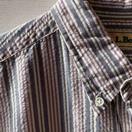 Vintage L.L Bean シアサッカー　ストライプ　半袖シャツ