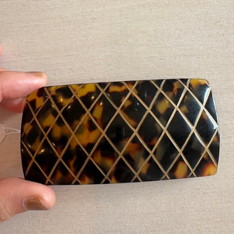 antique ベッコウカラー MADE IN FRANCE ゴールドペイント ヘアバレッタ