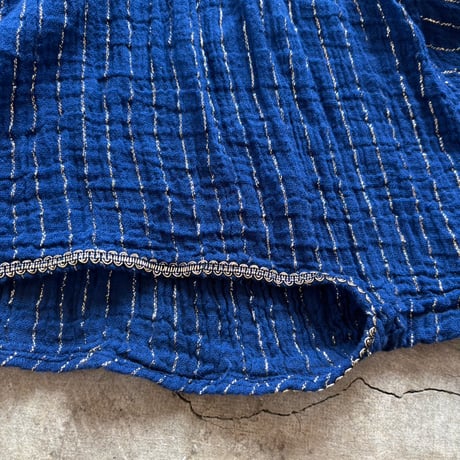 made in GREECE 100%コットン ゴールドラメ like インド綿 ブラウス