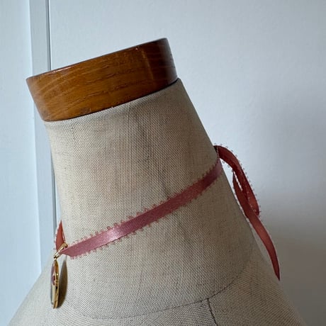 antique レース×ドライフラワーペンダント  チョーカー