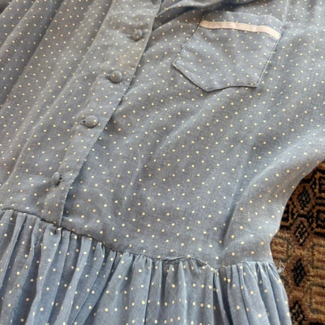 60s-70s antique CALIFORNIA madeシールスルー ドット柄 セーラー ワンピース