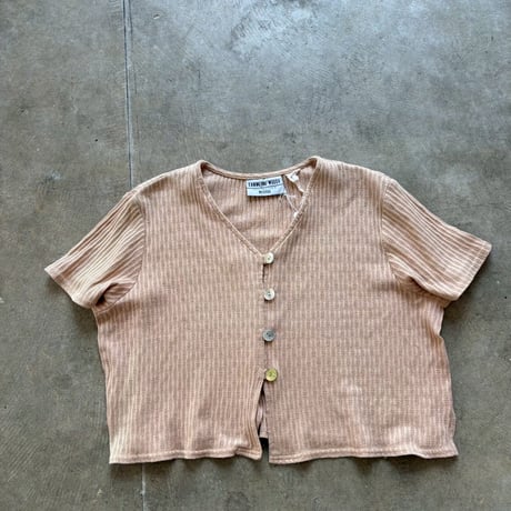 ９０s 半袖　カーディガン　コットン　トップス