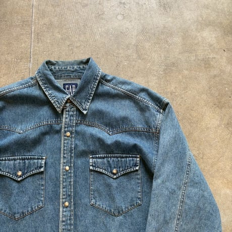 ９０s OLD GAP デニム　ウエスタンシャツ