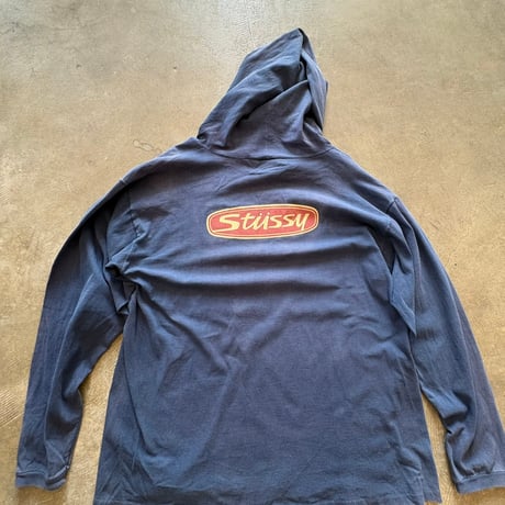 80s old stussy 黒タグ　フードロンTEE フェード
