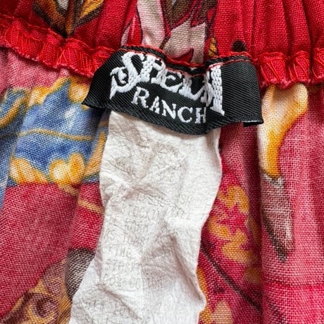 90s usa made SHELBI RANCH ウエスタンブーツ 総柄 フレア スカート