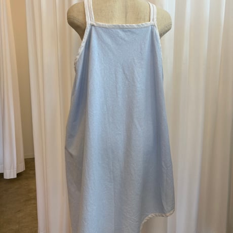 90s LINEN アシンメトリー 2トーン キャミワンピース