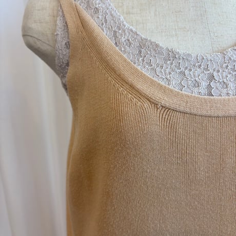 JESELLE コットン×レーヨン ニットキャミ ワンピース