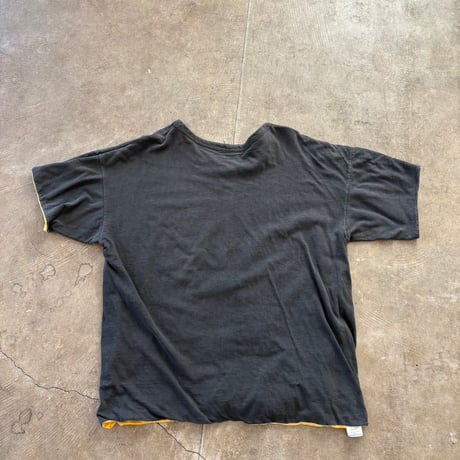 70s champion バータグ　リバーシブルTEE ブラック✖️イエロー