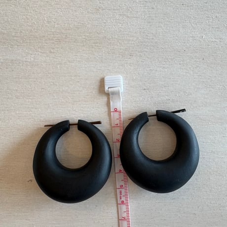 vintage 漆黒 フープ ピアス