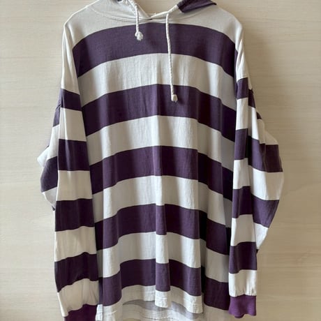 90s ボーダー　フード付き　ロンTEE