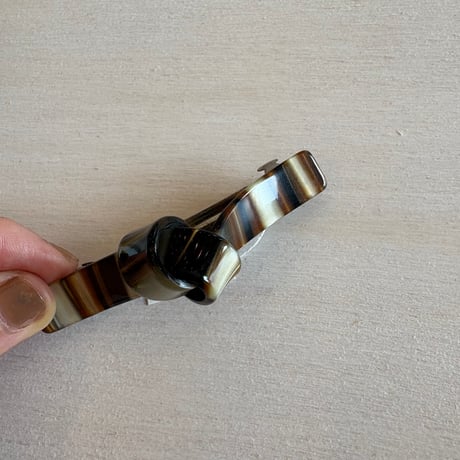 antique　TAIWAN made マーブルカラー リボンモチーフ　ヘアバレッタ