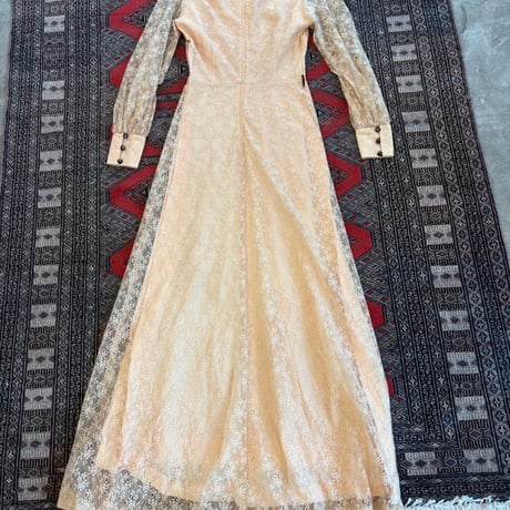 70s vintage EURO made 総レース dress