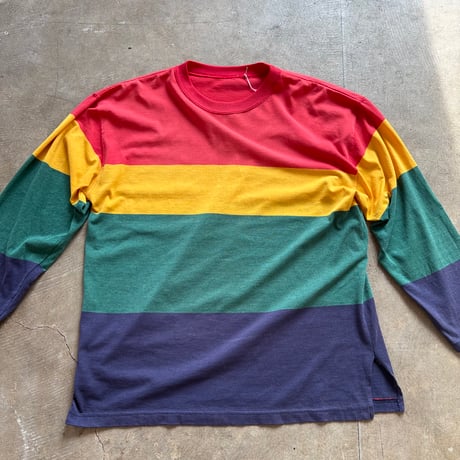 90s サイドスリット入り　太ボーダーロンTEE