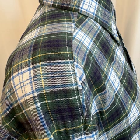 90s Ralph Lauren ネイビー×グリーン基調 大ぶりチェックシャツ