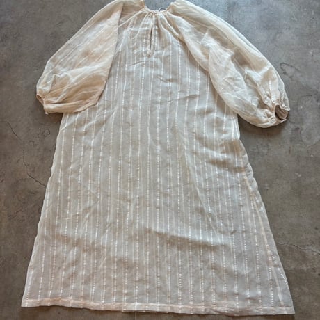 vintage like インド綿 シースルー ドレス
