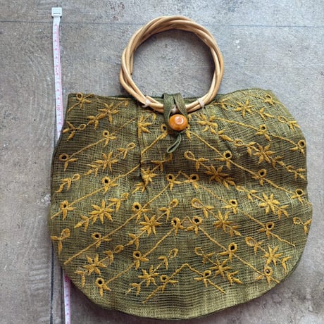 お花刺繍 ストロー BAG