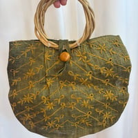お花刺繍 ストロー BAG
