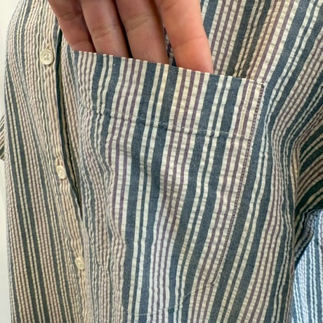 Vintage L.L Bean シアサッカー　ストライプ　半袖シャツ