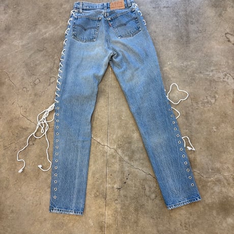 levis 20501 リメイク　編み上げデニムパンツ