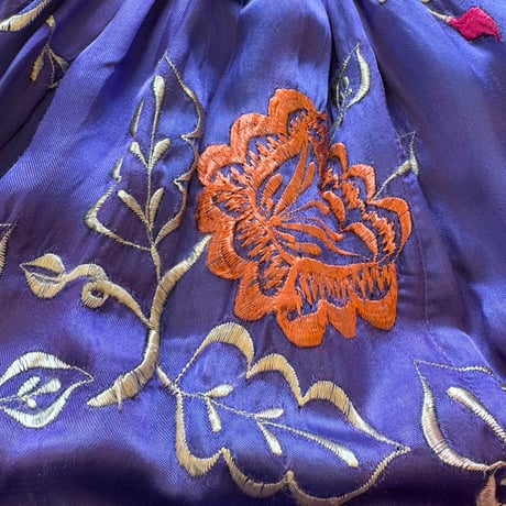 Vintage 50s サテン 刺繍 2WAY スカート