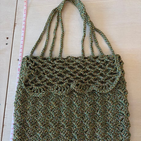 antique Hand made 鍵網 ラメニットBAG