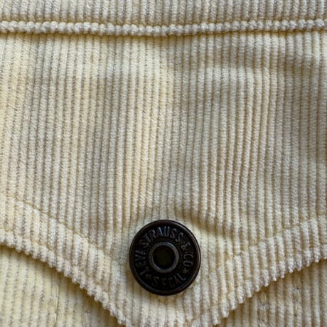 70s Levis パステルイエロー　コーデュロイ　ジャケット