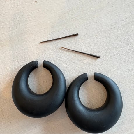 vintage 漆黒 フープ ピアス