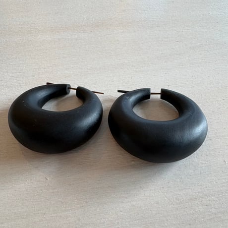 vintage 漆黒 フープ ピアス
