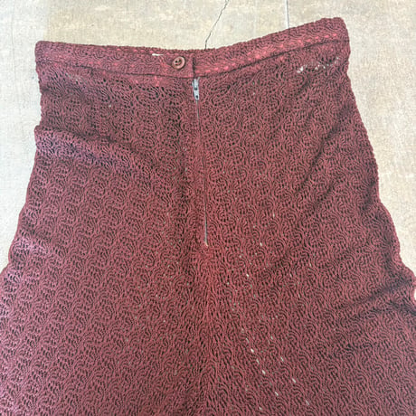 vintage ENGLAND made 総レース フレアパンツ