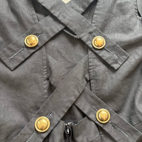 Vintage リネン 背中デザイン ドレス