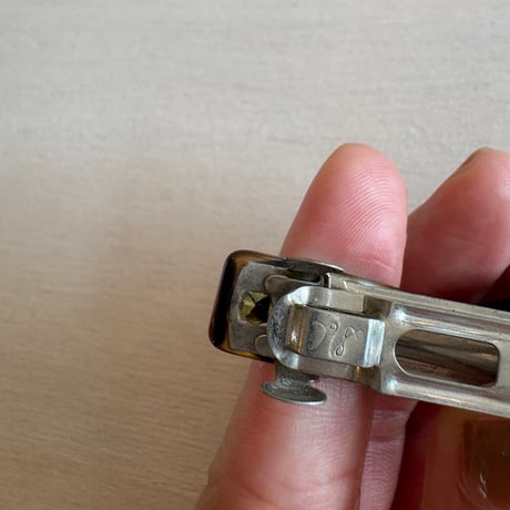 antique　TAIWAN made マーブルカラー リボンモチーフ　ヘアバレッタ