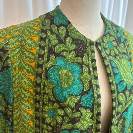 60s Vintage CALIFORNIA MADE 花柄 七分袖ジャケット