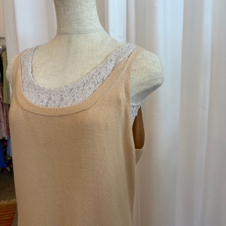 JESELLE コットン×レーヨン ニットキャミ ワンピース