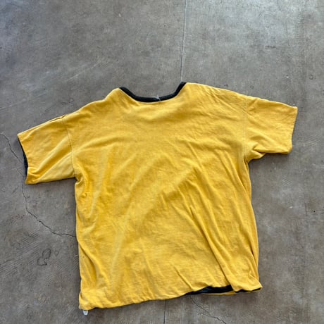 70s champion バータグ　リバーシブルTEE ブラック✖️イエロー
