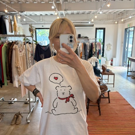 90s made in usa いいこと閃きくまさん プリントTEE