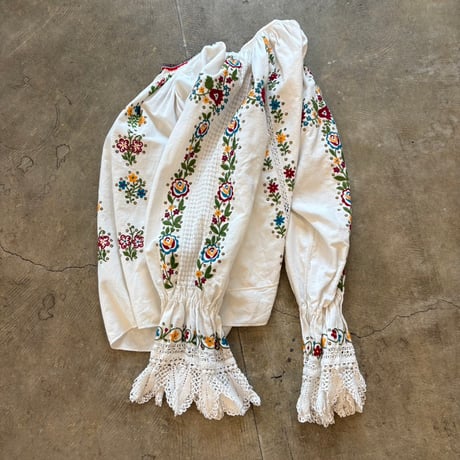 50s Vintage handmade ハンガリー刺繍 民族ブラウス