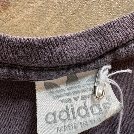 デカ白銀タグ USA製adidas トレフォイル デカロゴ TEE