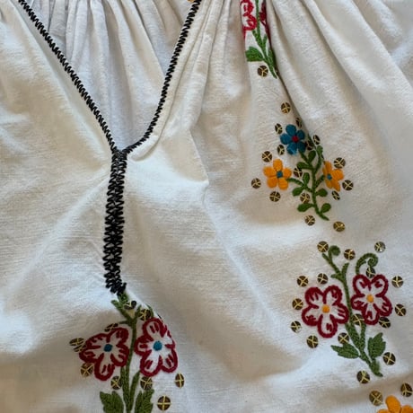50s Vintage handmade ハンガリー刺繍 民族ブラウス
