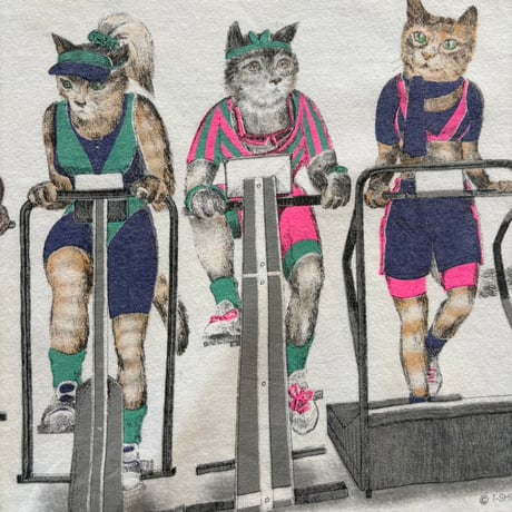 90s usa made フィットネス猫TEE