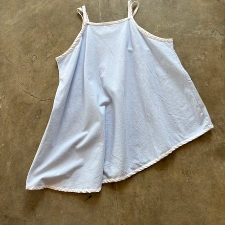 90s LINEN アシンメトリー 2トーン キャミワンピース