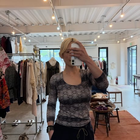 USA MADE レース　シースルー　タトゥー　ロンTEE