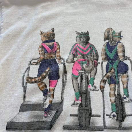 90s usa made フィットネス猫TEE