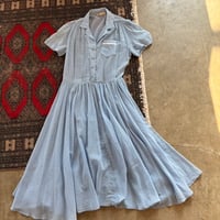 60s-70s antique CALIFORNIA madeシールスルー ドット柄 セーラー ワンピース