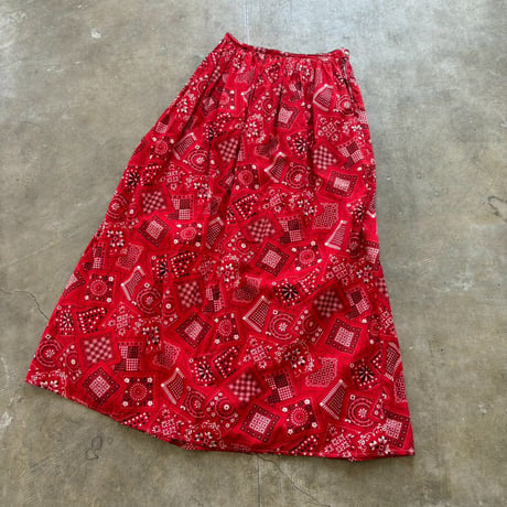 70s VINTAGEバンダナ モチーフ 総柄スカート