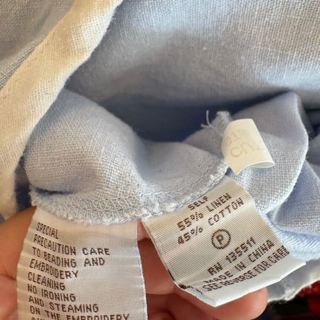 90s LINEN アシンメトリー 2トーン キャミワンピース