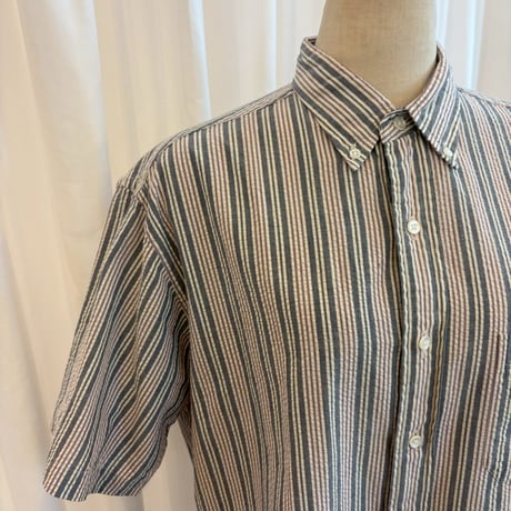 Vintage L.L Bean シアサッカー　ストライプ　半袖シャツ